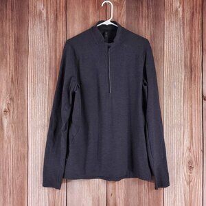 Lululemon Mens Large Surge Warm 1/2 Zip Pullover Performance Thumbholes Gray